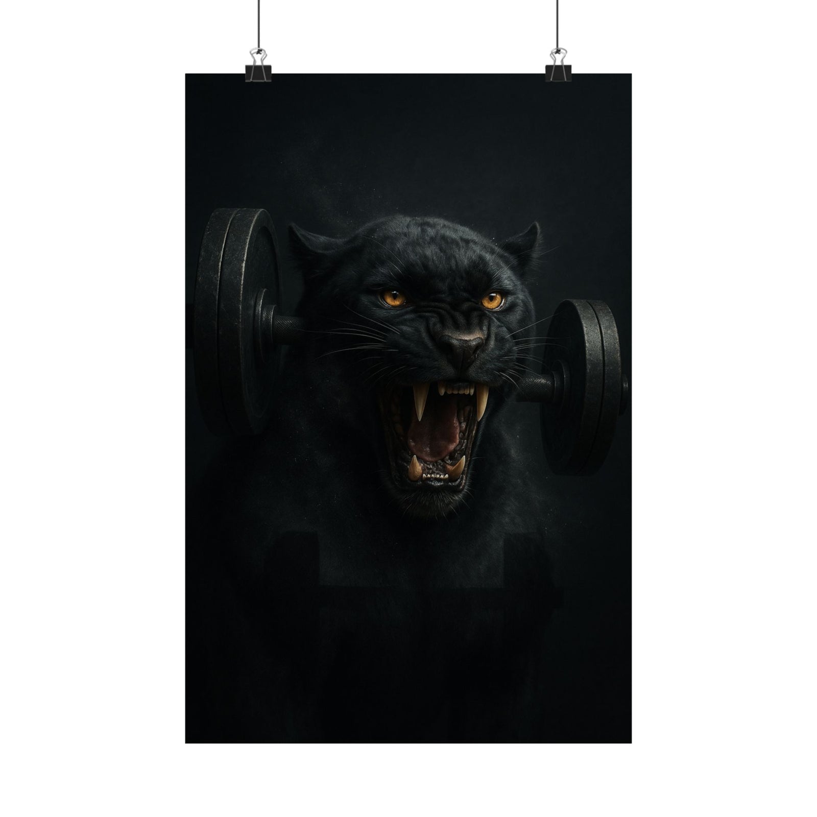 Beast Mode Panther Art Print Poster, Cinematic Gym Wall Art