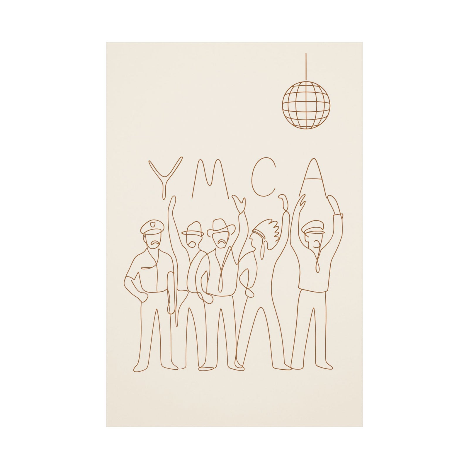 Village People Minimalist Line Art Poster - Wall Art Print