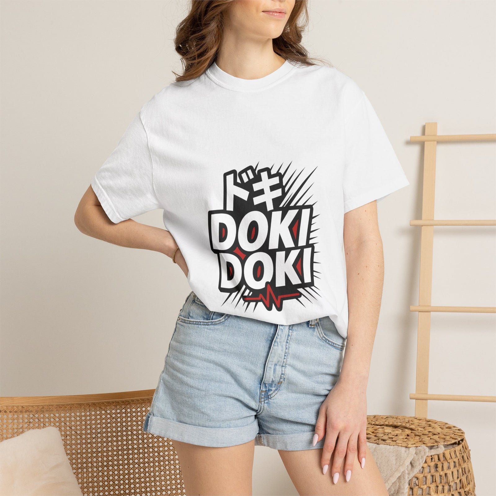 Doki Doki SFX Graphic Tee, Manga Onomatopoeia Streetwear
