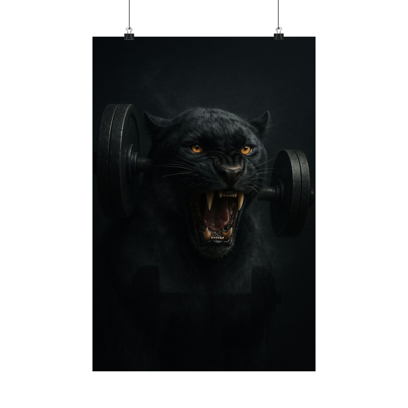Beast Mode Panther Art Print Poster, Cinematic Gym Wall Art