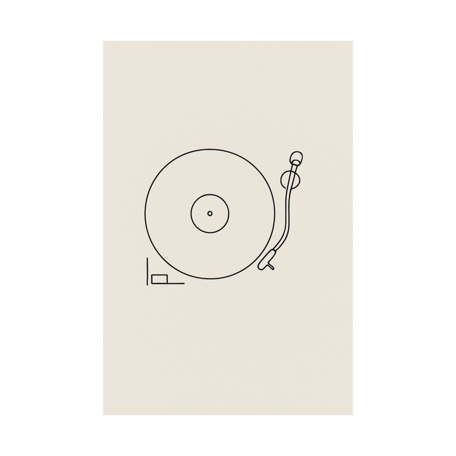 One-Line Turntable Art Print Poster, Minimal DJ Deck Sketch