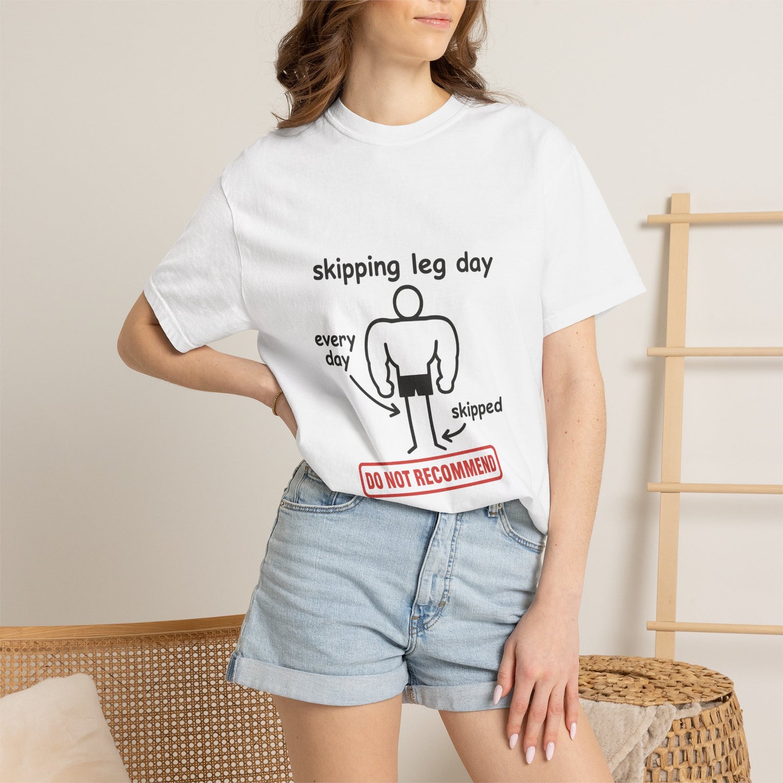 Skip Leg Day Diagram Graphic Tee, Chicken Legs Meme