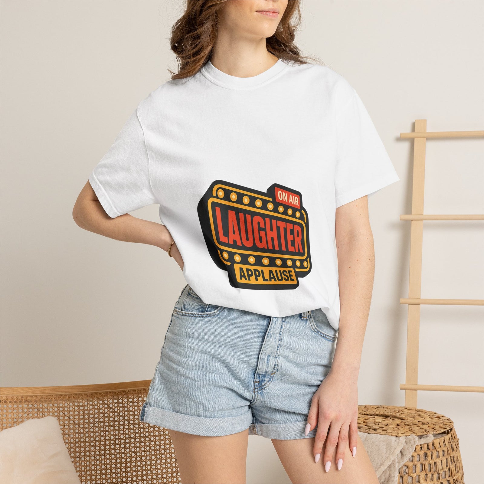 Laughter Sign Graphic Tee, Sitcom Studio Cue Streetwear