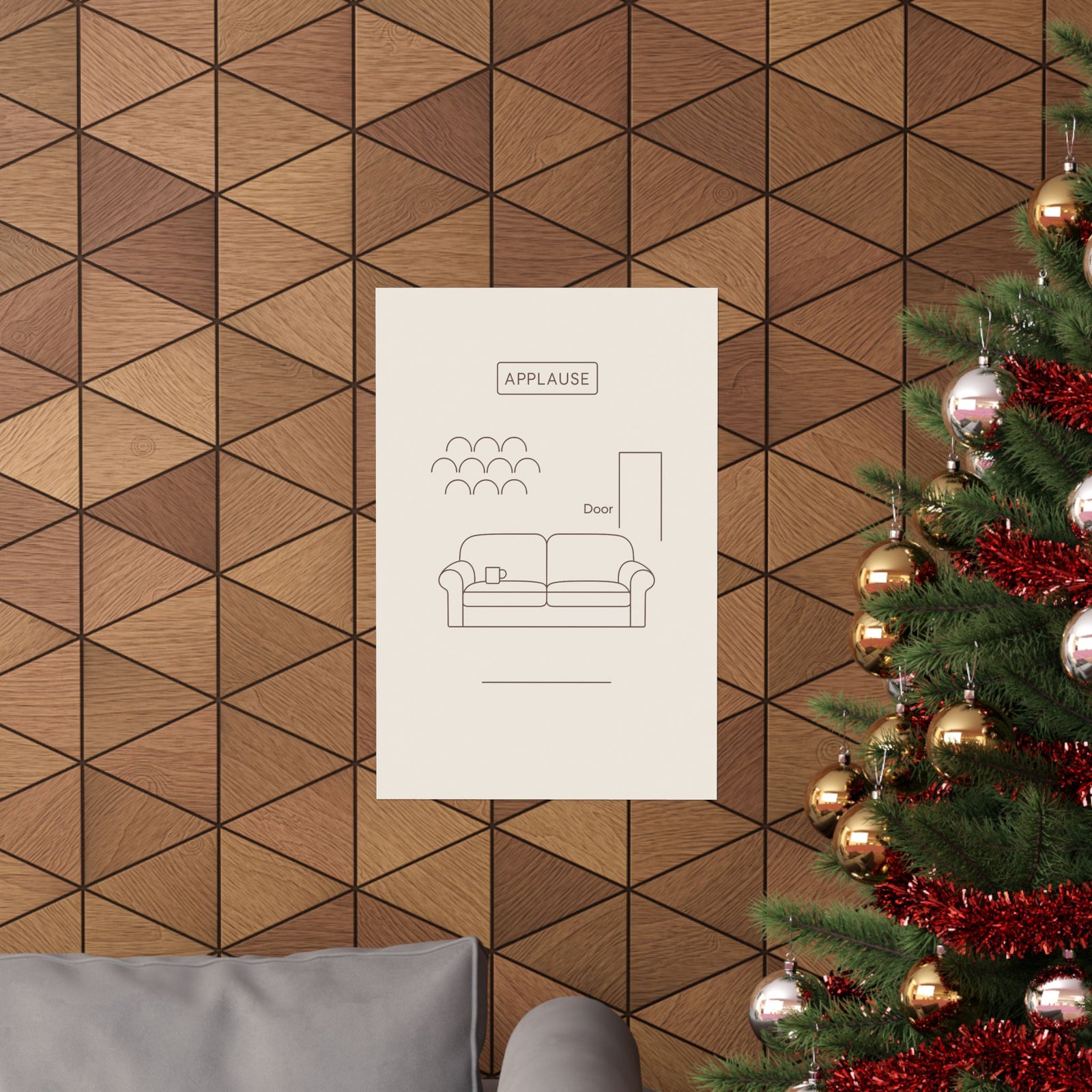 Sitcom Set Diagram Art Print Poster, Minimalist Laugh Track Wall Art