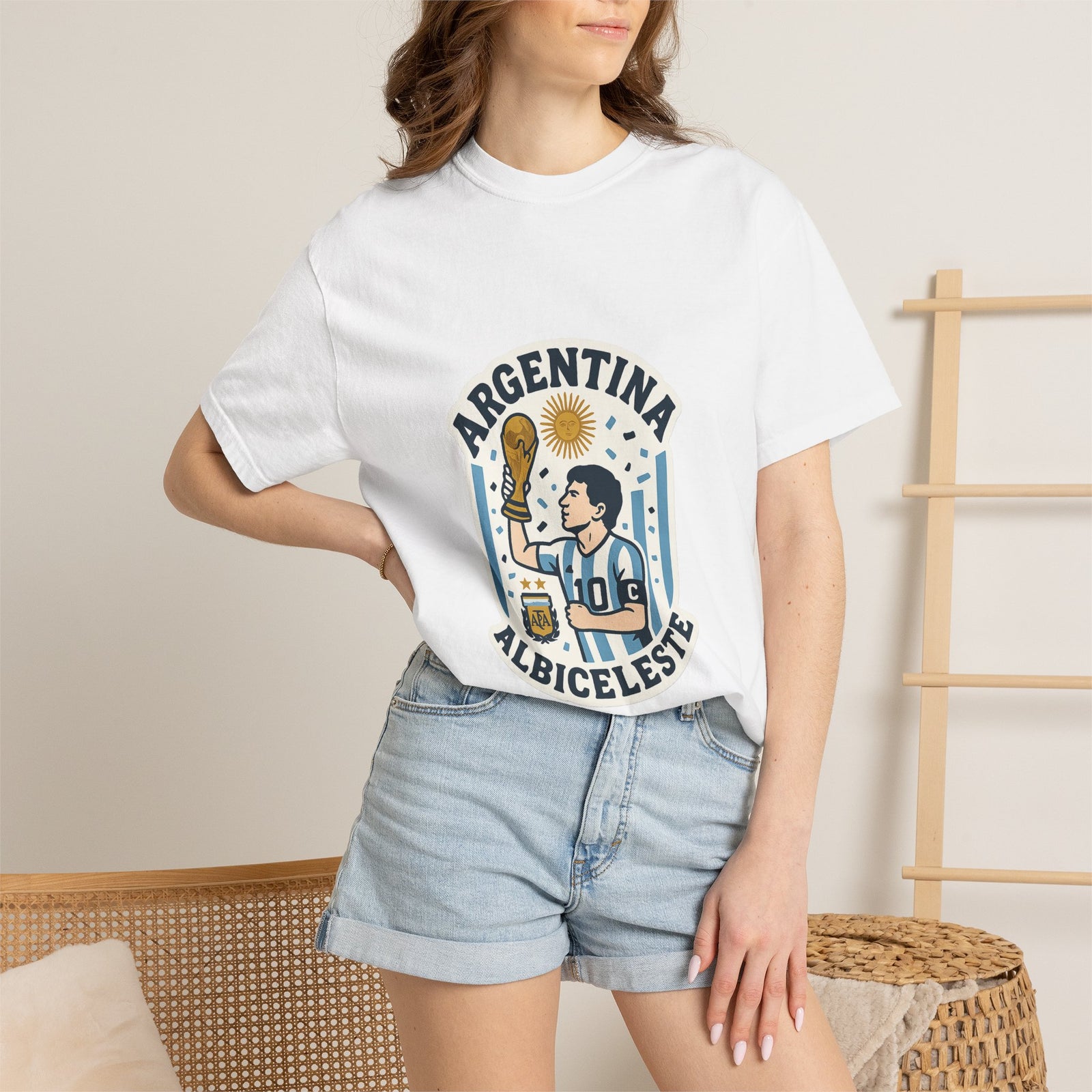 Argentina National Football Team Football Graphic Tee - Hyper-Local Place-Pride Tee
