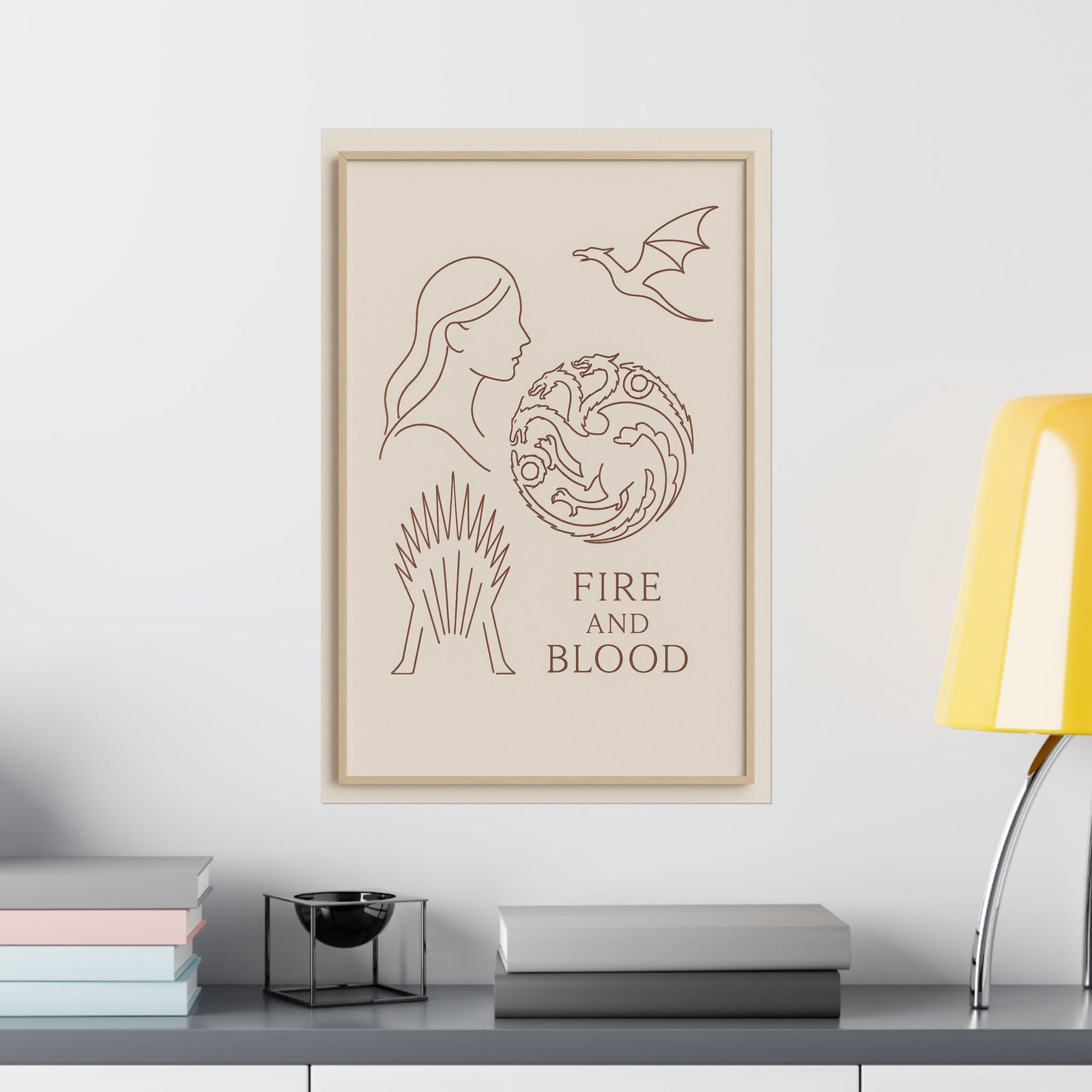 House Of The Dragon Minimalist Line Art Poster - Wall Art Print