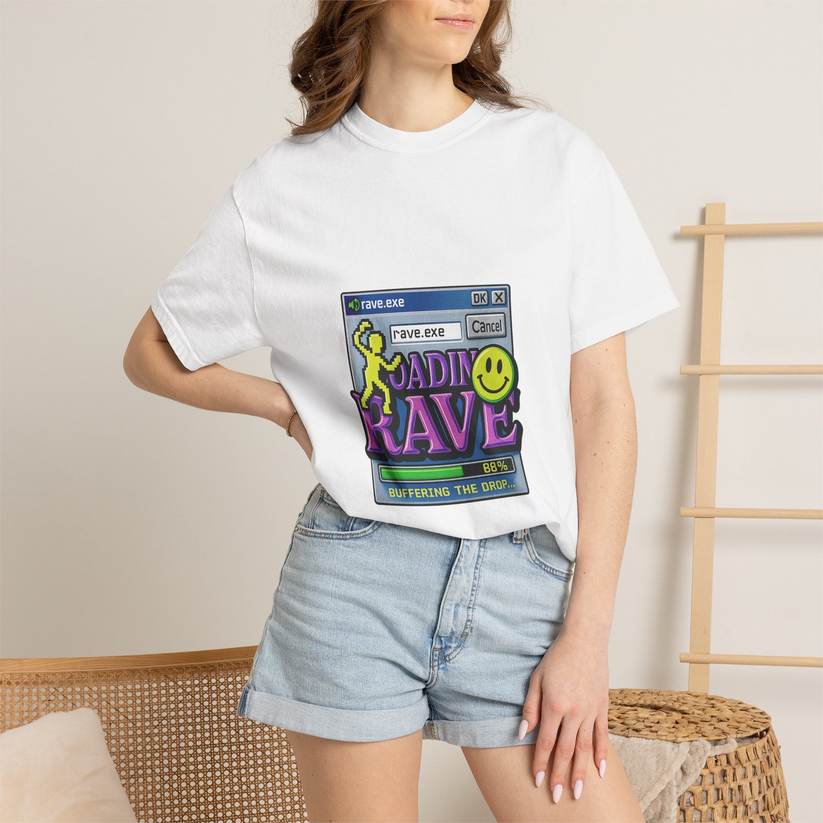 Rave.exe Loading Bar Graphic Tee, Buffering The Drop