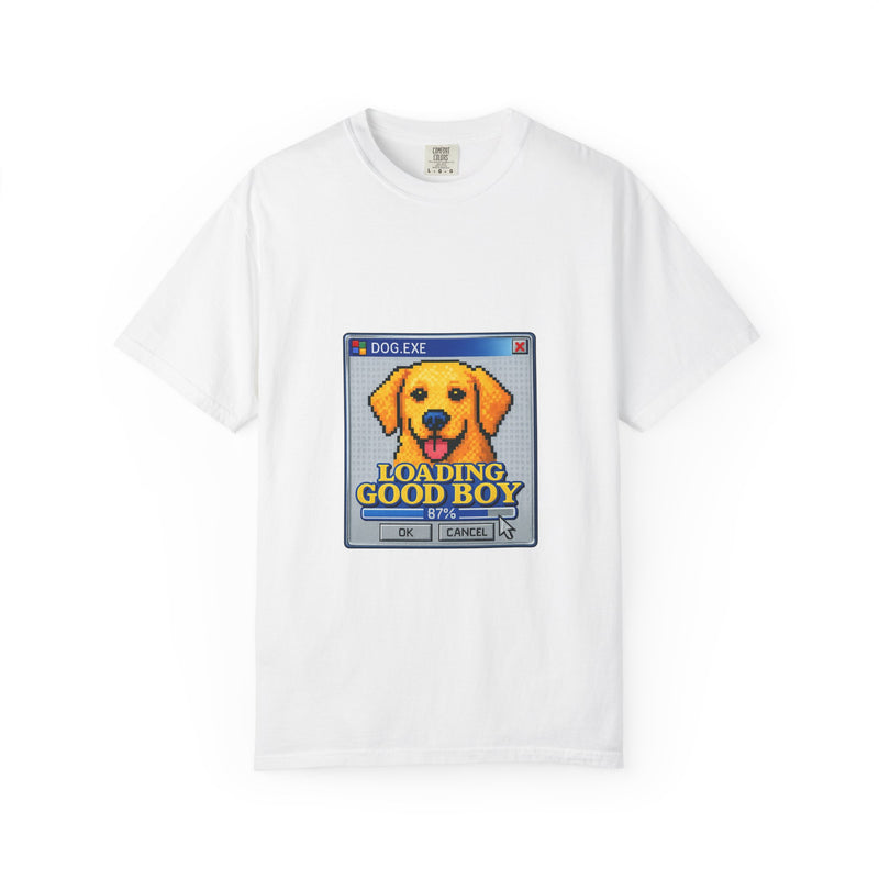 Good Boy Loading Bar Graphic Tee, Y2K Dog EXE Nostalgia