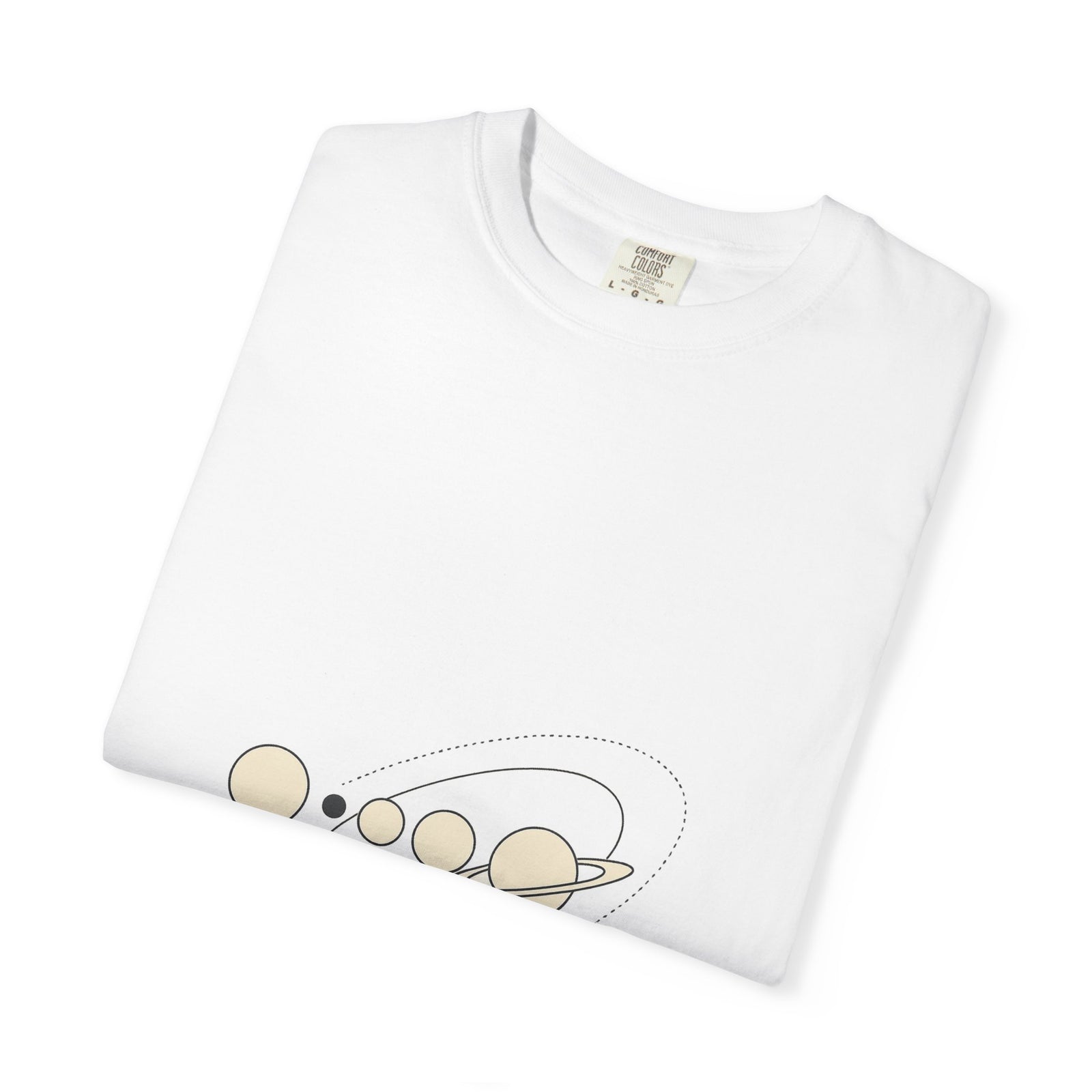 Minimalist Solar System Line Art Graphic Tee, Clean Cosmos