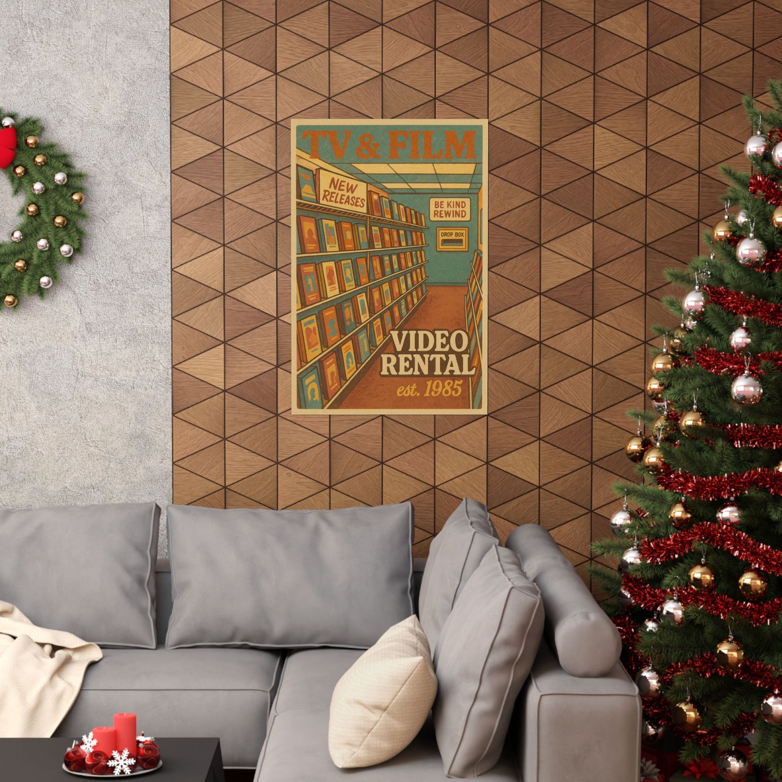 VHS Rental Store Aisle Art Print Poster, Be Kind Rewind Nostalgia