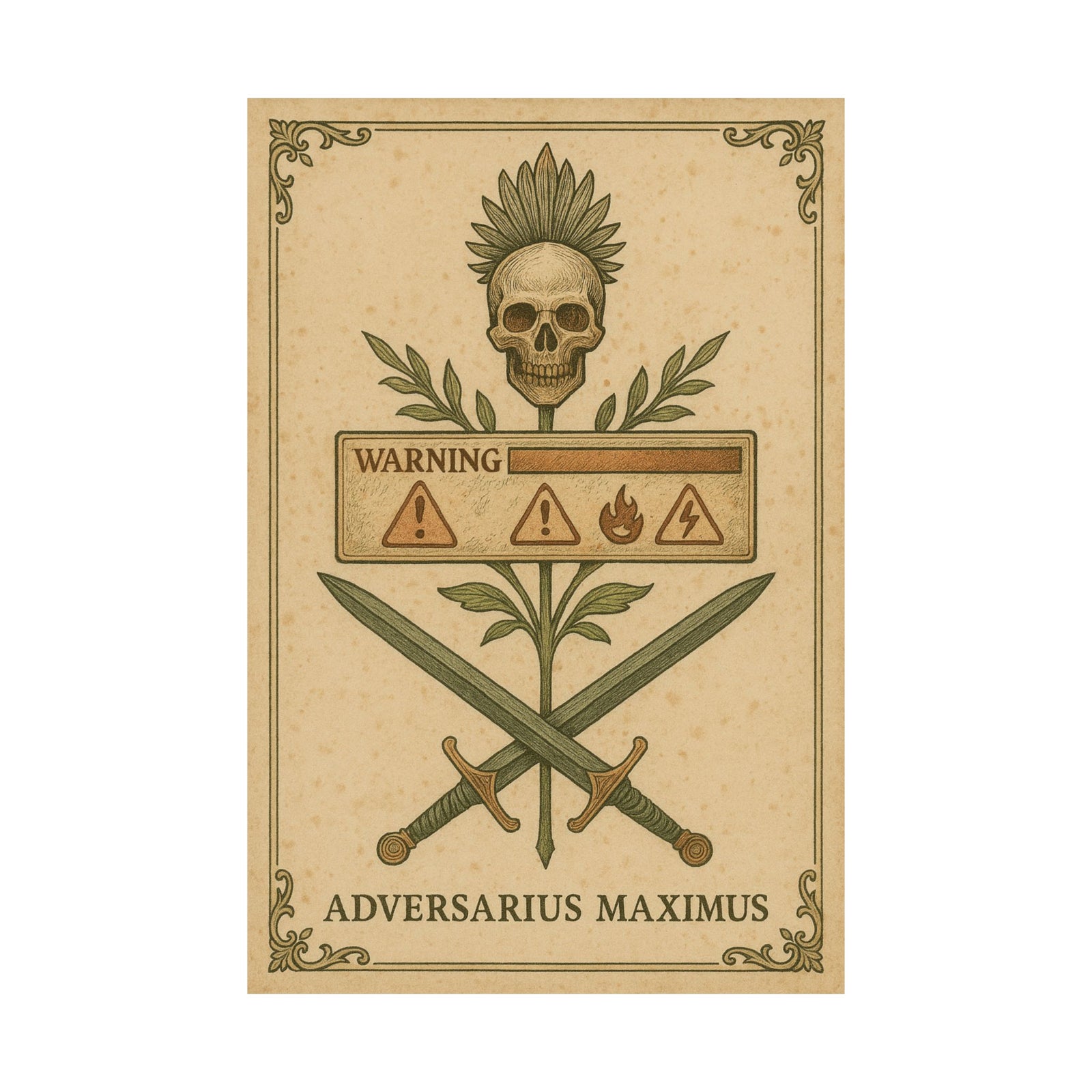 Boss Fight Specimen Art Print Poster, Vintage Warning Plate