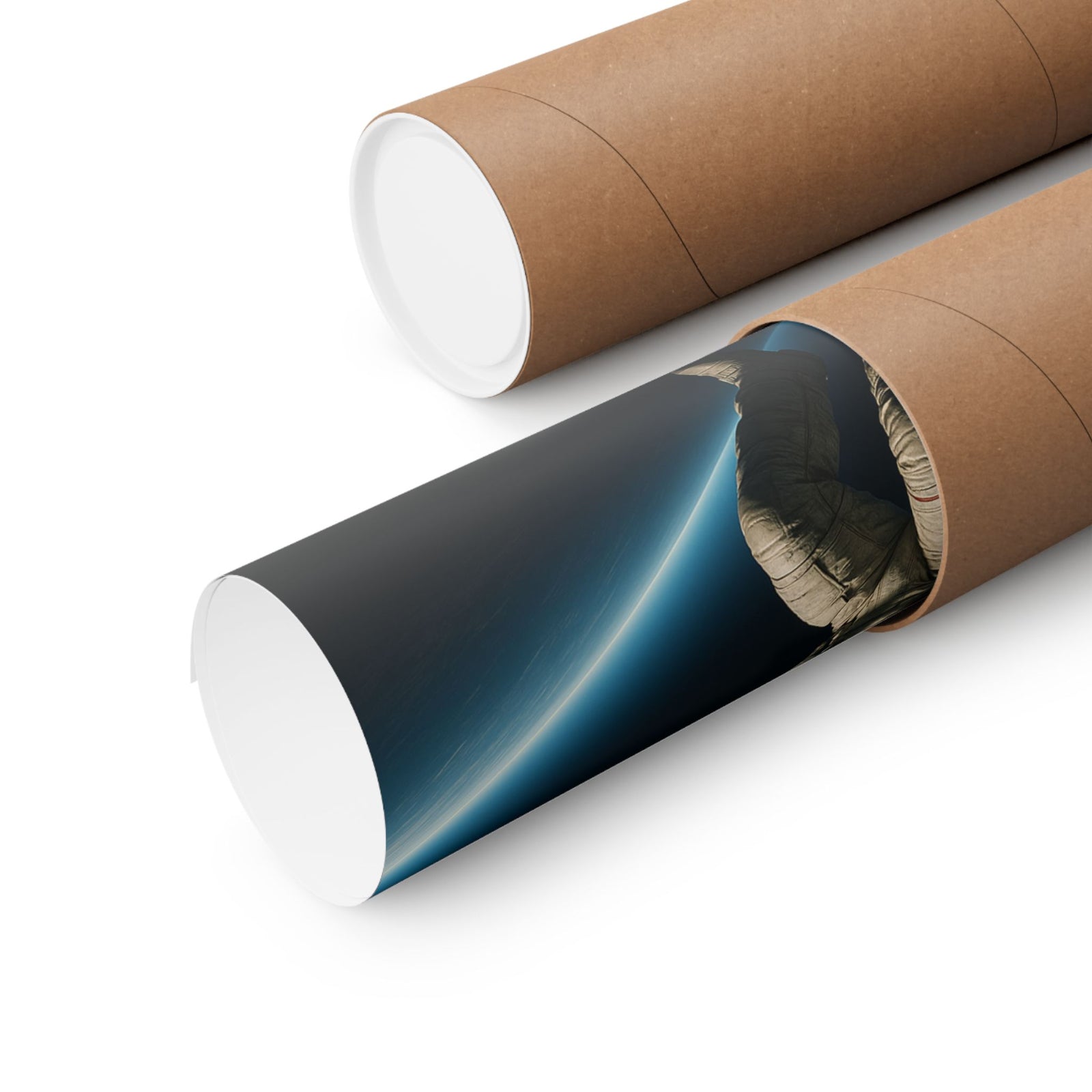 Astronaut Spacewalk Over Earth Art Print Poster, Cinematic Solo Drift