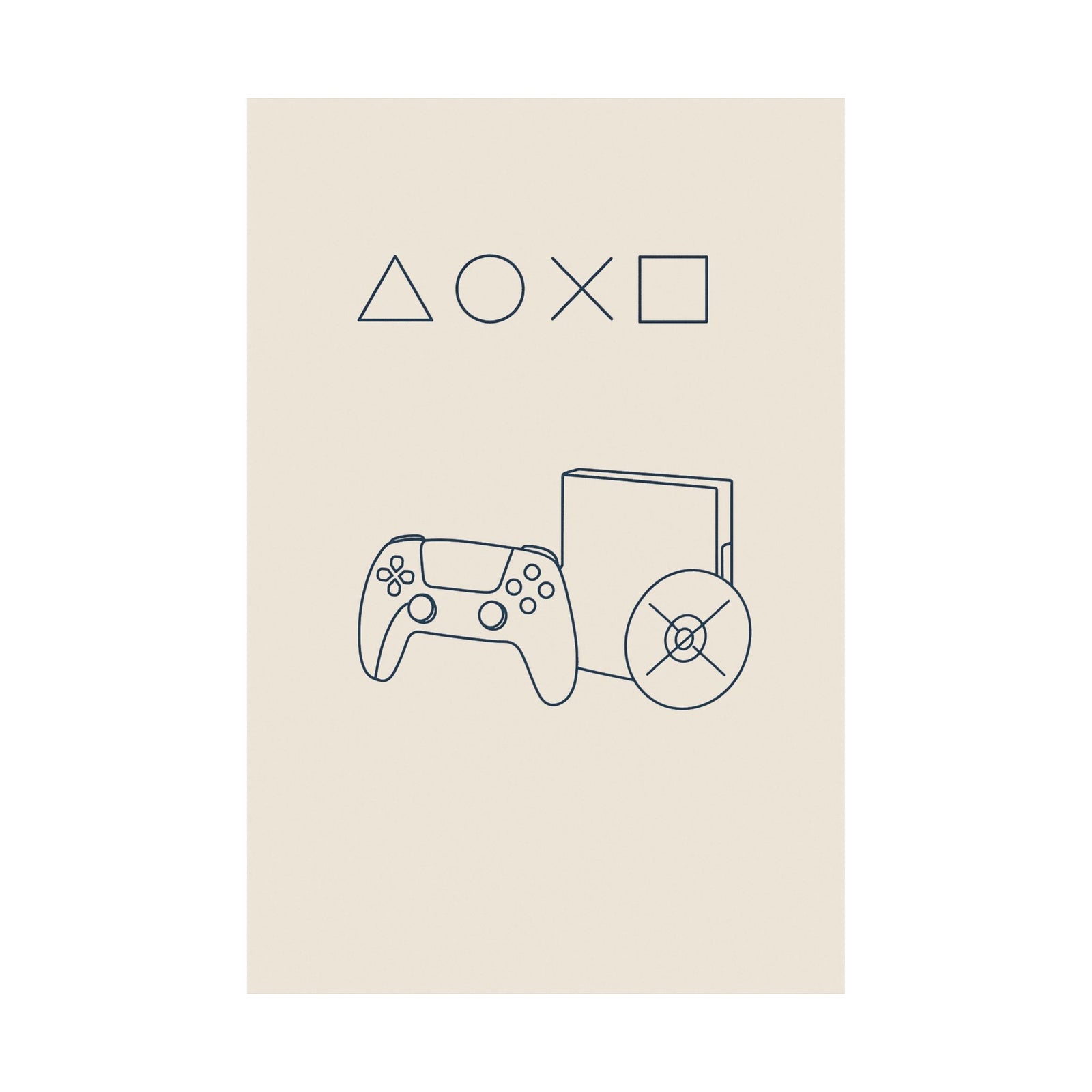 Playstation Minimalist Line Art Poster - Wall Art Print