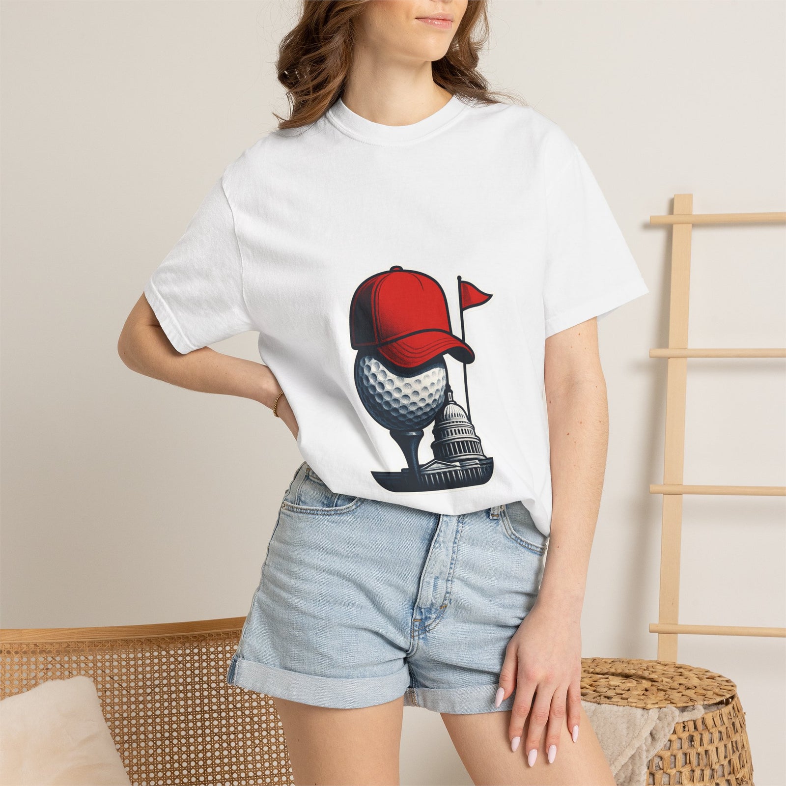 Donald Trump Political Satire Graphic Tee - Hyper-Real 3D Fusion Object Tee