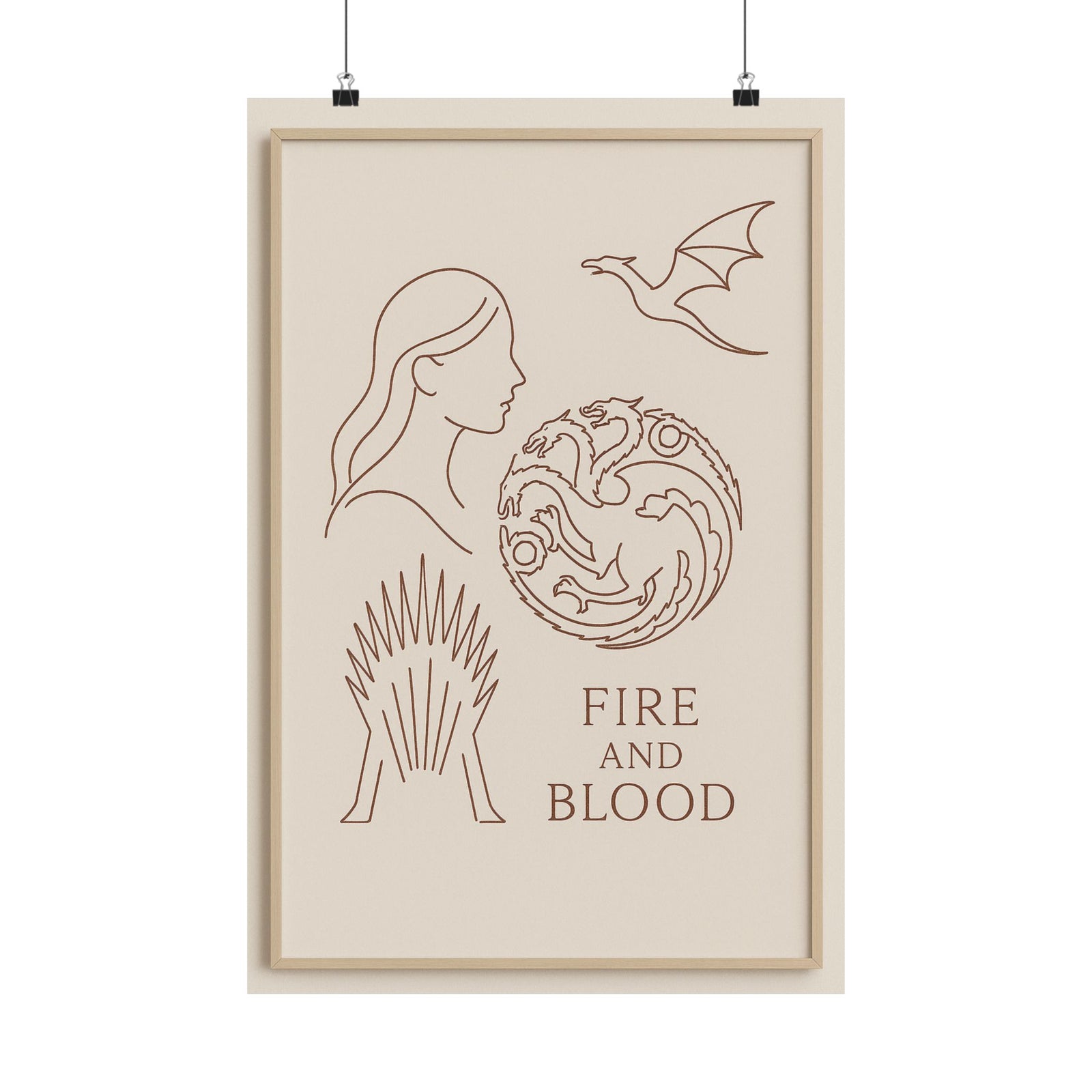 House Of The Dragon Minimalist Line Art Poster - Wall Art Print