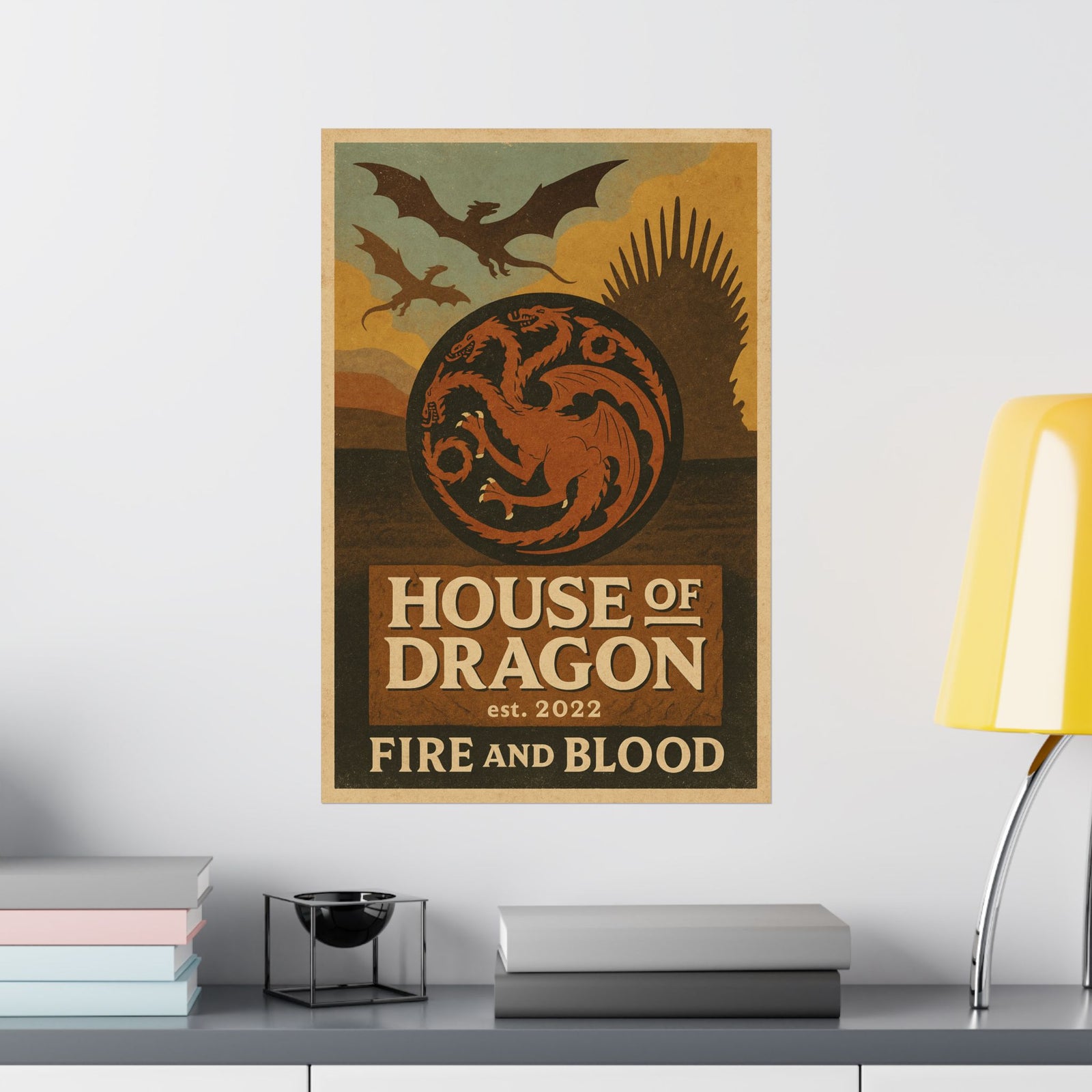 House Of The Dragon Vintage / Retro Poster - Wall Art Print