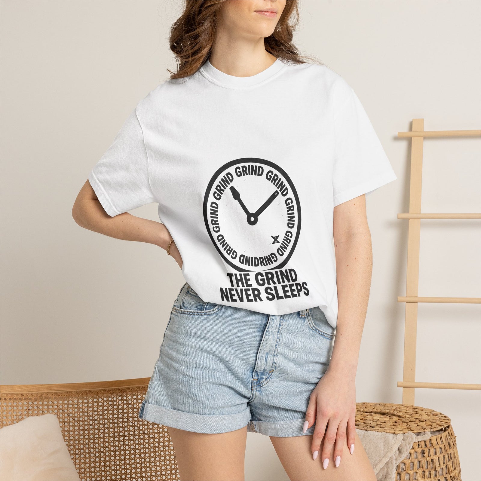 Grind Never Sleeps Clock Graphic Tee, 5AM Alarm