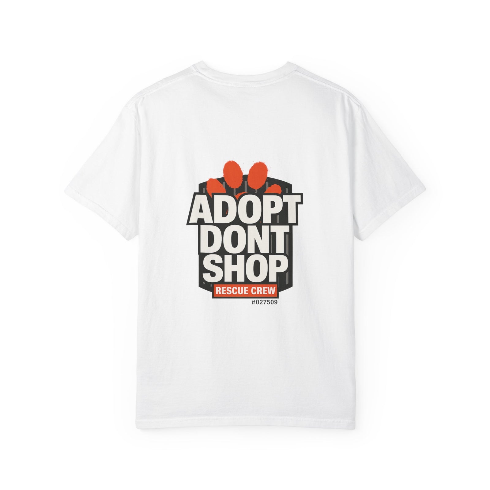 Adopt Dont Shop Graphic Tee, Rescue Crew Streetwear Back Hit