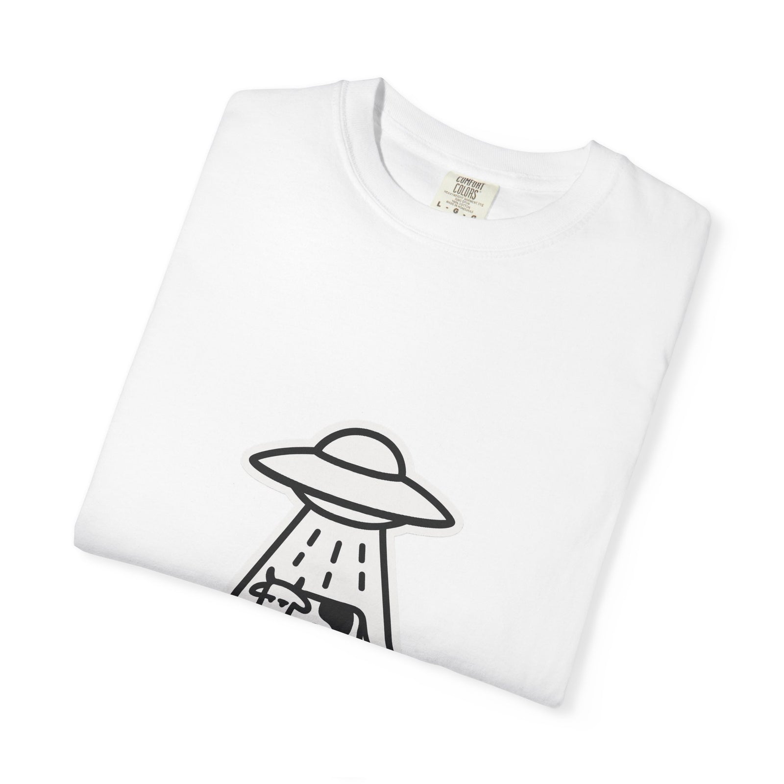 UFO Cow Abduction Graphic Tee, Deadpan BRB Meme