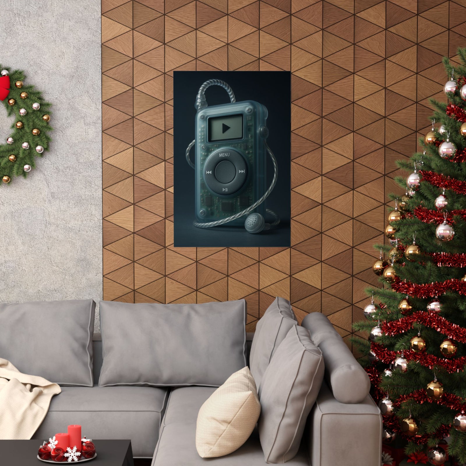 Translucent Y2K MP3 Player Art Print Poster, See-Through Frosted Gadget