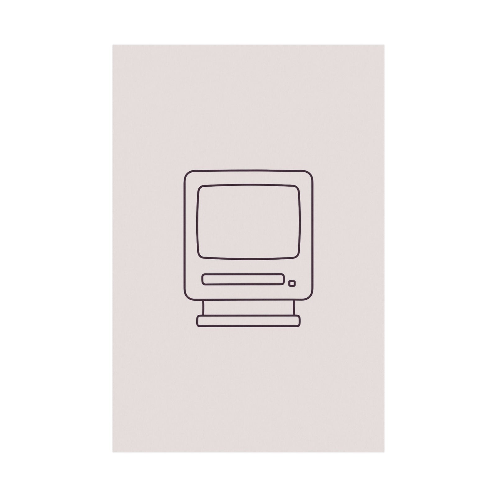 Boot Screen One-Line Art Print Poster, Minimalist CRT Startup