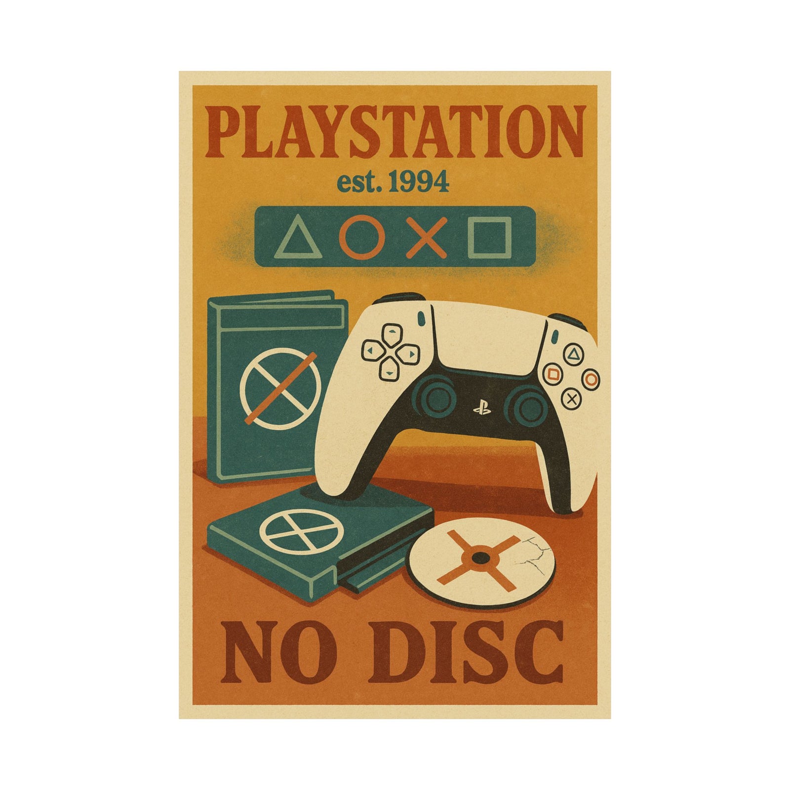 Playstation Vintage / Retro Poster - Wall Art Print