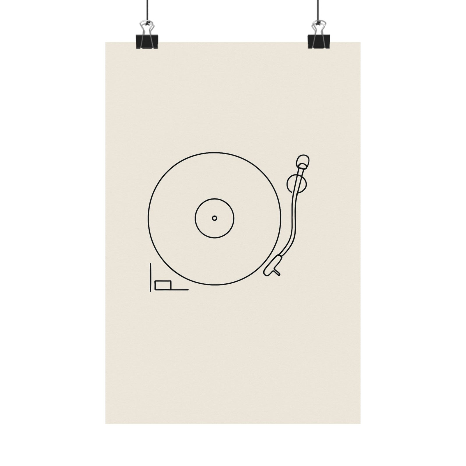 One-Line Turntable Art Print Poster, Minimal DJ Deck Sketch