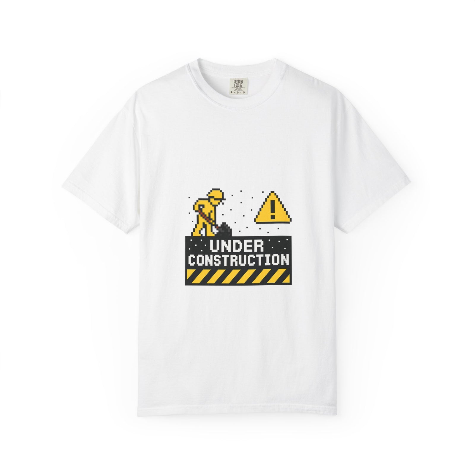 Under Construction GIF Graphic Tee, GeoCities Web Relic Vibe