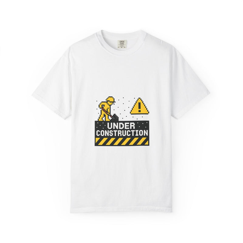 Under Construction GIF Graphic Tee, GeoCities Web Relic Vibe