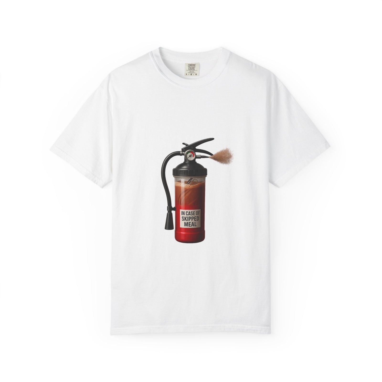 Protein Shaker Fire Extinguisher Graphic Tee, Emergency Gains