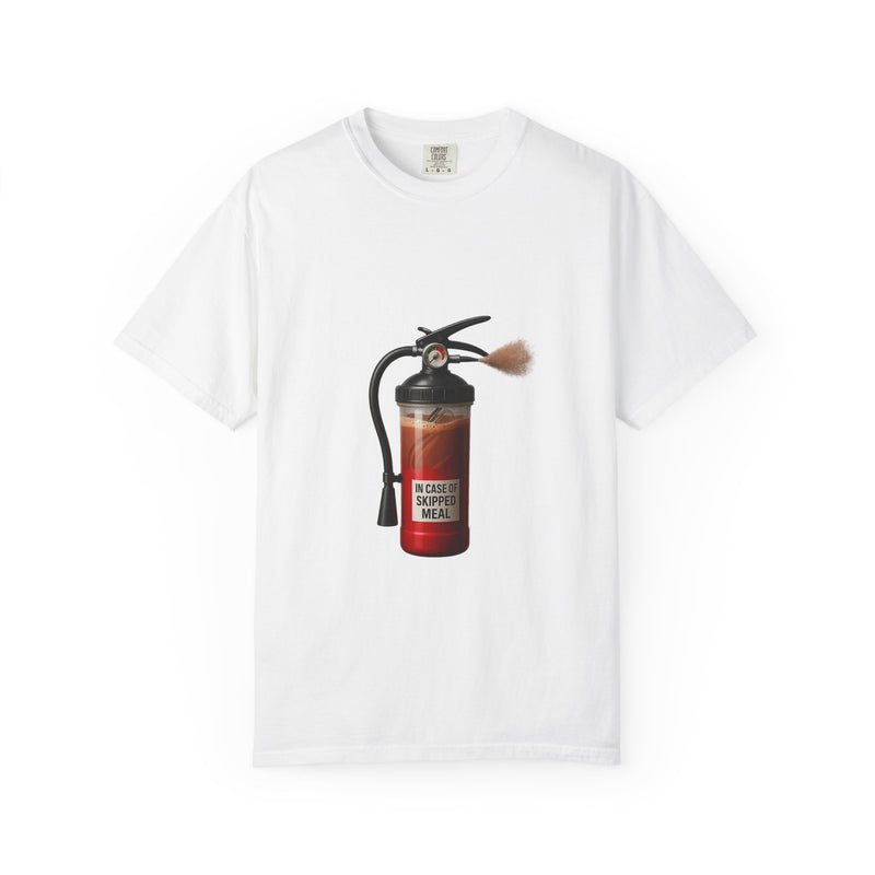 Protein Shaker Fire Extinguisher Graphic Tee, Emergency Gains