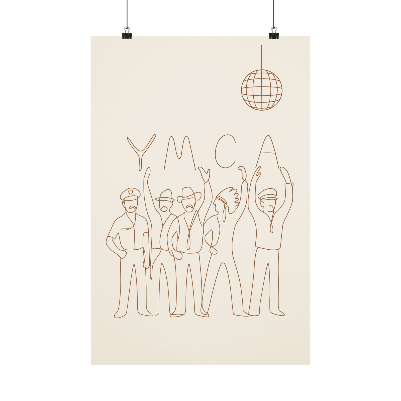 Village People Minimalist Line Art Poster - Wall Art Print