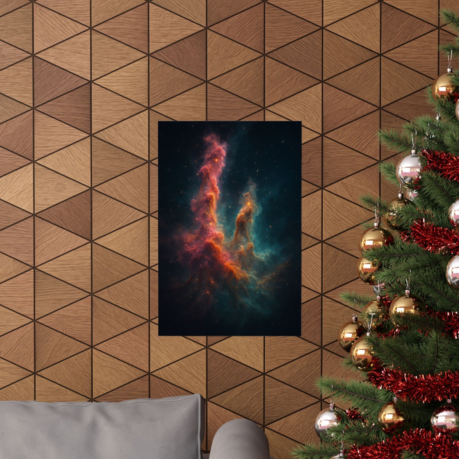 Nebula Star Nursery Art Print Poster, Hyper-Real Cosmic Clouds