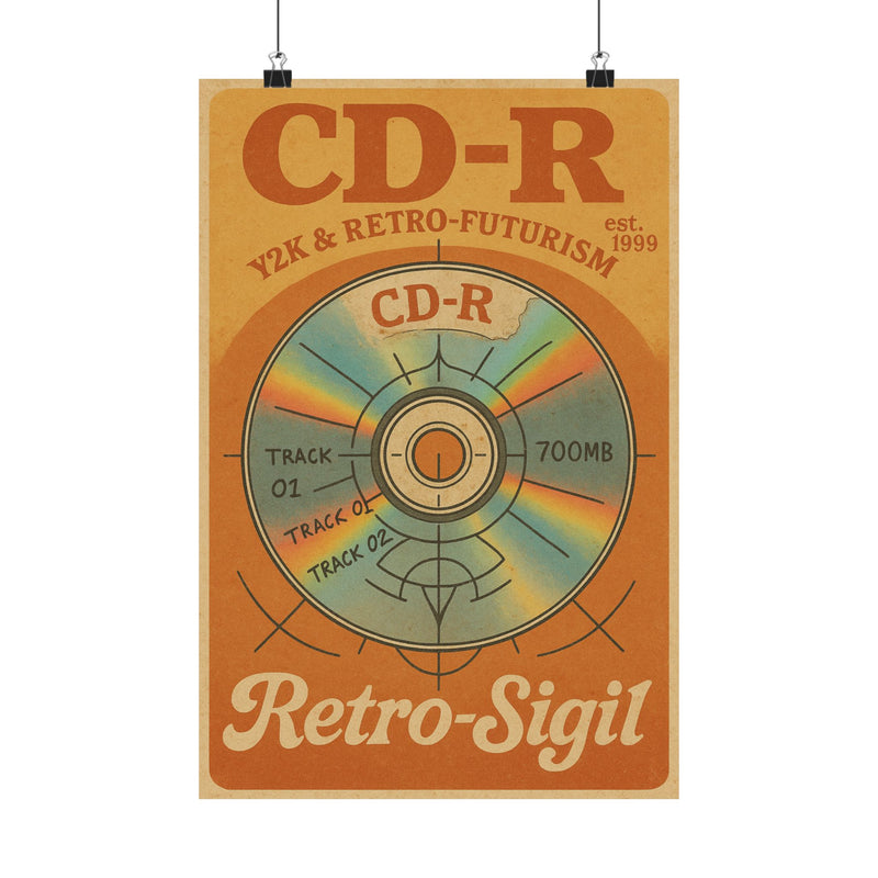 Burned CD-R Sigil Art Print Poster, Rainbow Disc Ritual Chart