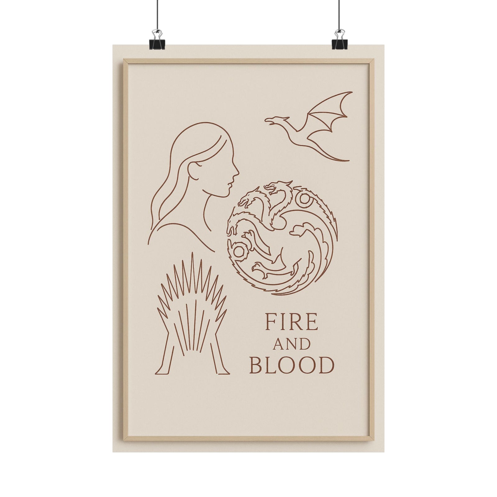 House Of The Dragon Minimalist Line Art Poster - Wall Art Print