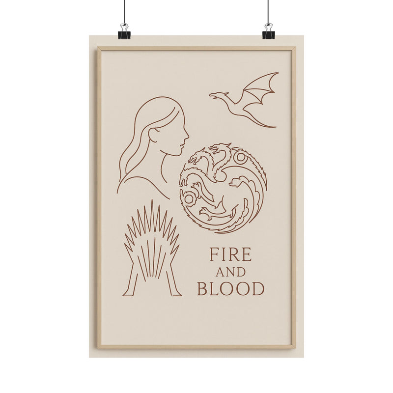 House Of The Dragon Minimalist Line Art Poster - Wall Art Print