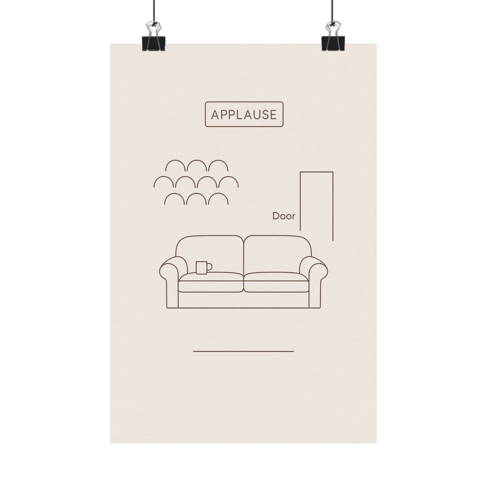 Sitcom Set Diagram Art Print Poster, Minimalist Laugh Track Wall Art