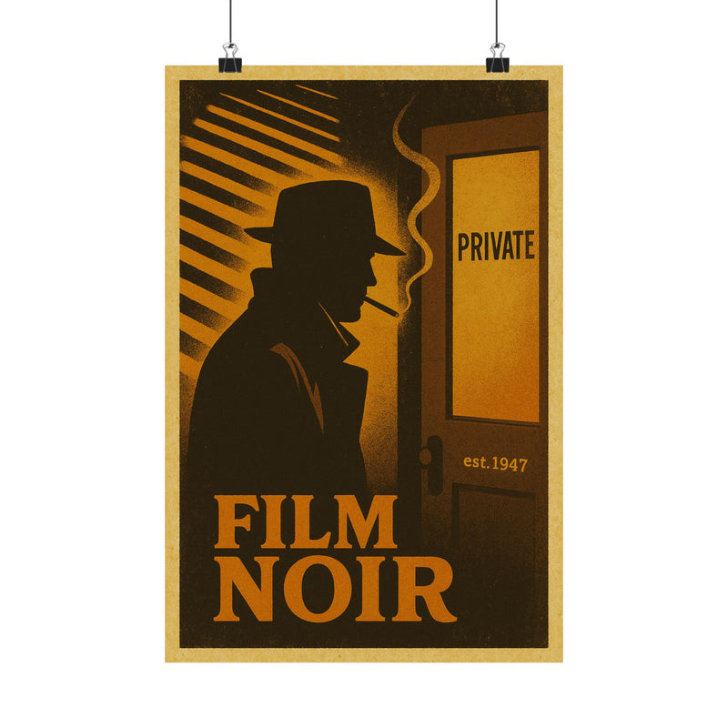 Film Noir Detective Office Art Print Poster, Venetian Blind Shadows