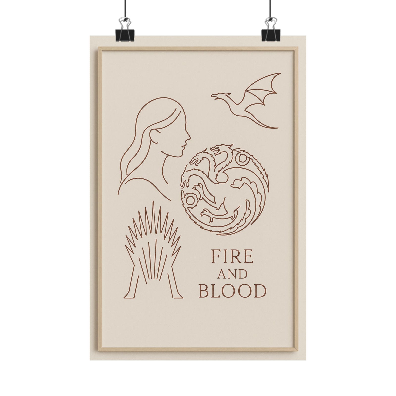 House Of The Dragon Minimalist Line Art Poster - Wall Art Print
