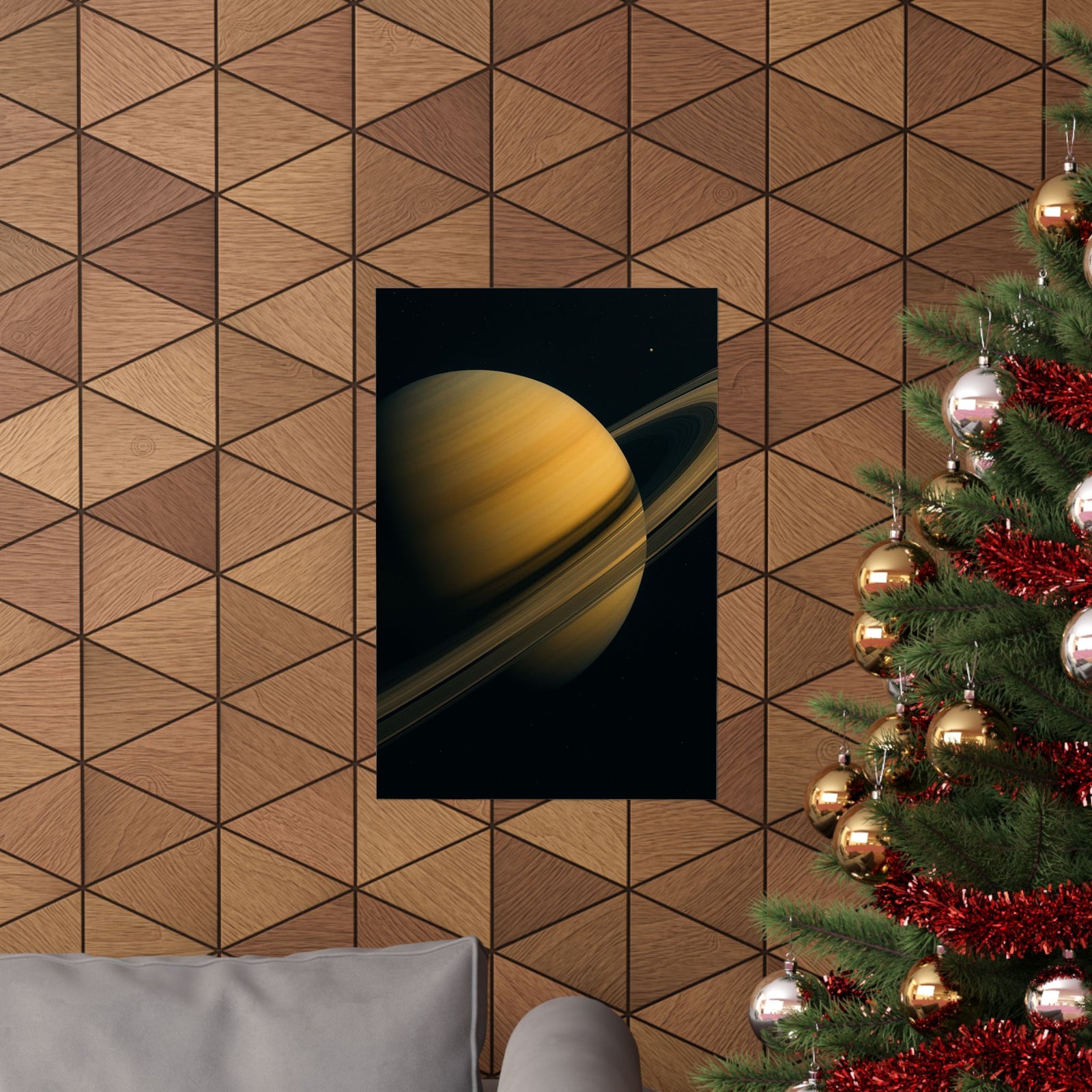 Saturn And Rings Art Print Poster, Hyper-Real Planetary Close-Up