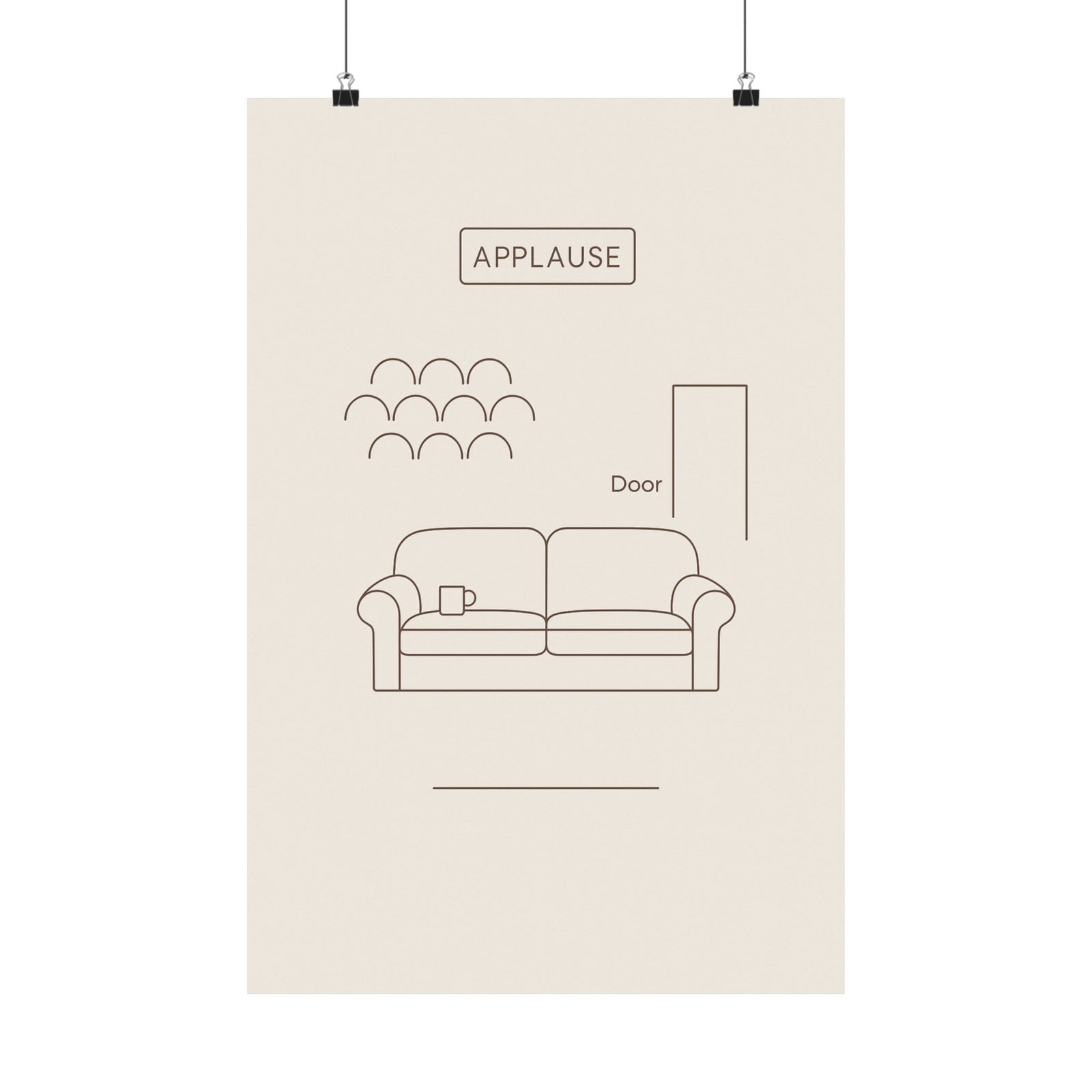 Sitcom Set Diagram Art Print Poster, Minimalist Laugh Track Wall Art