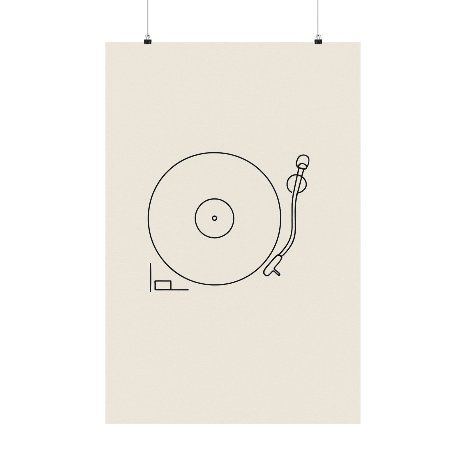 One-Line Turntable Art Print Poster, Minimal DJ Deck Sketch