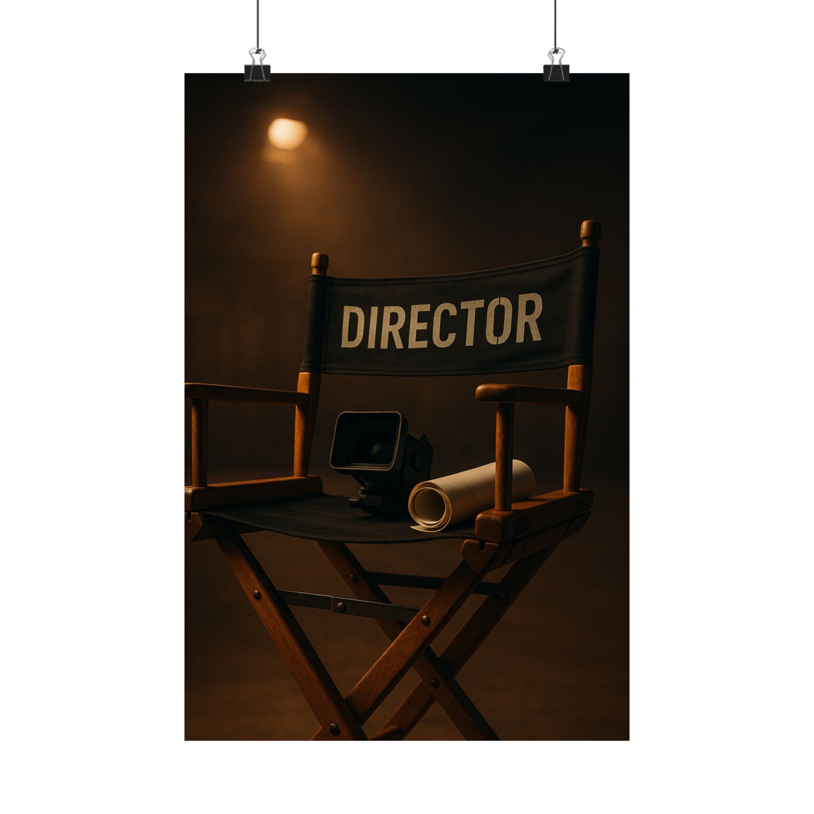 Director's Chair Art Print Poster, On Set Cinematic Studio Wall Art