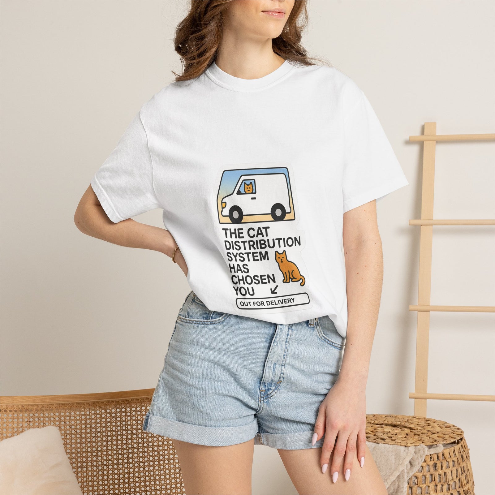 Cat Distribution System Graphic Tee, Chosen By A Stray Meme