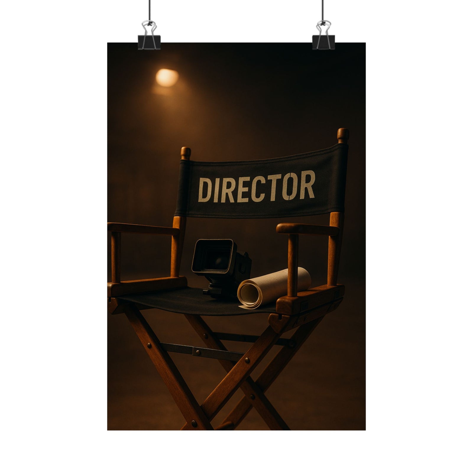 Director's Chair Art Print Poster, On Set Cinematic Studio Wall Art