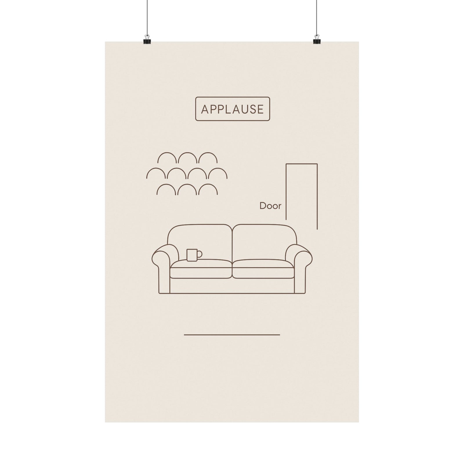 Sitcom Set Diagram Art Print Poster, Minimalist Laugh Track Wall Art