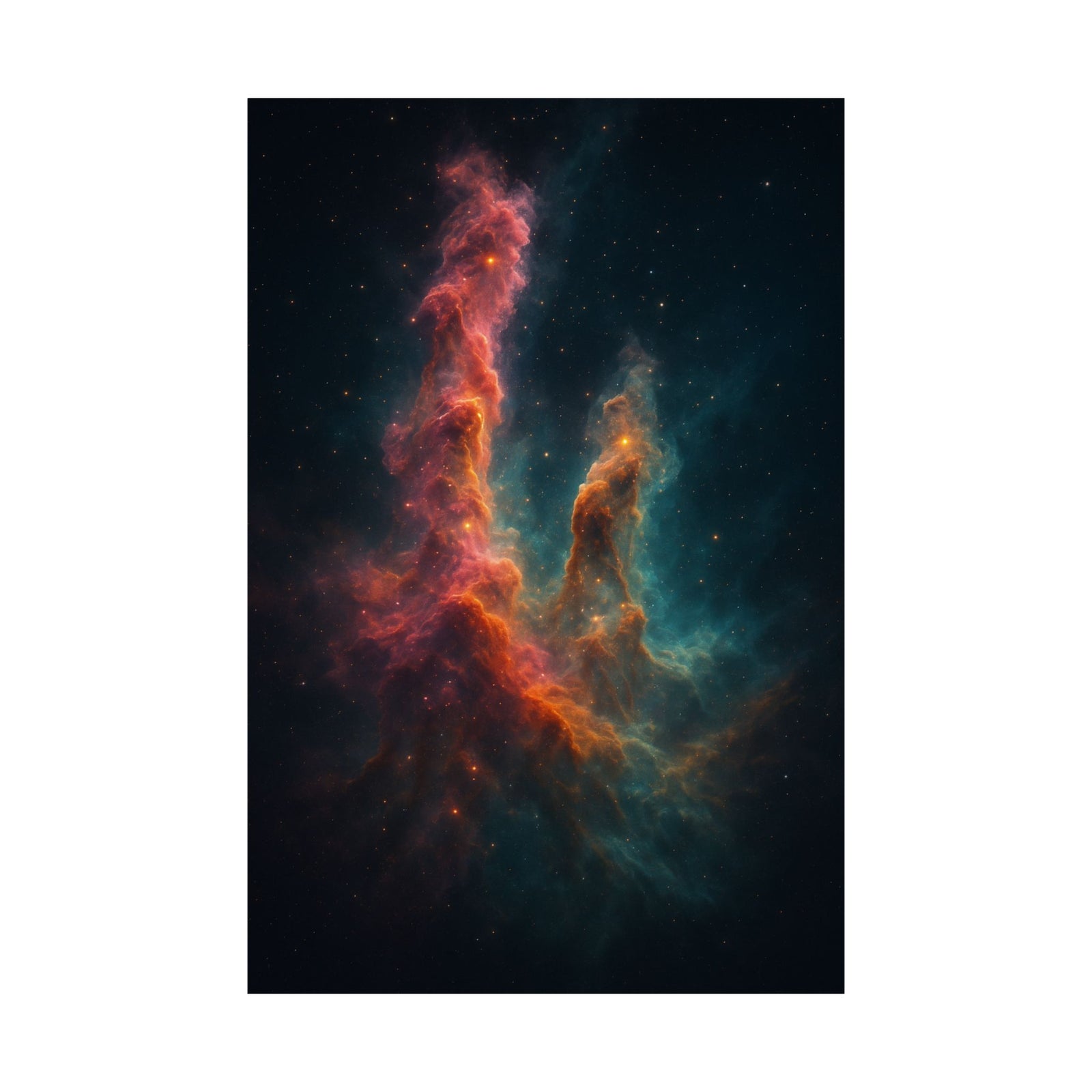 Nebula Star Nursery Art Print Poster, Hyper-Real Cosmic Clouds