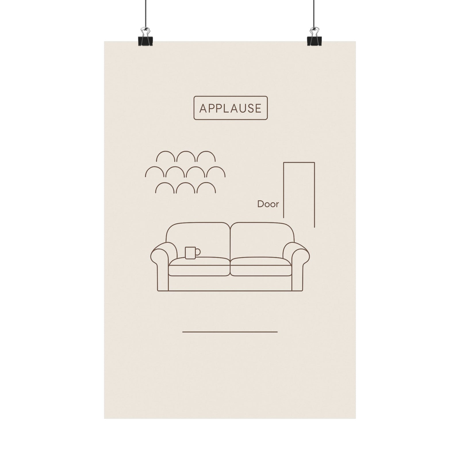 Sitcom Set Diagram Art Print Poster, Minimalist Laugh Track Wall Art