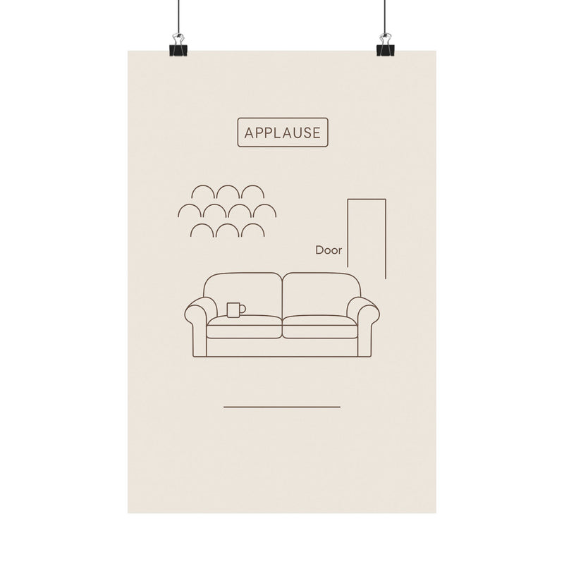 Sitcom Set Diagram Art Print Poster, Minimalist Laugh Track Wall Art