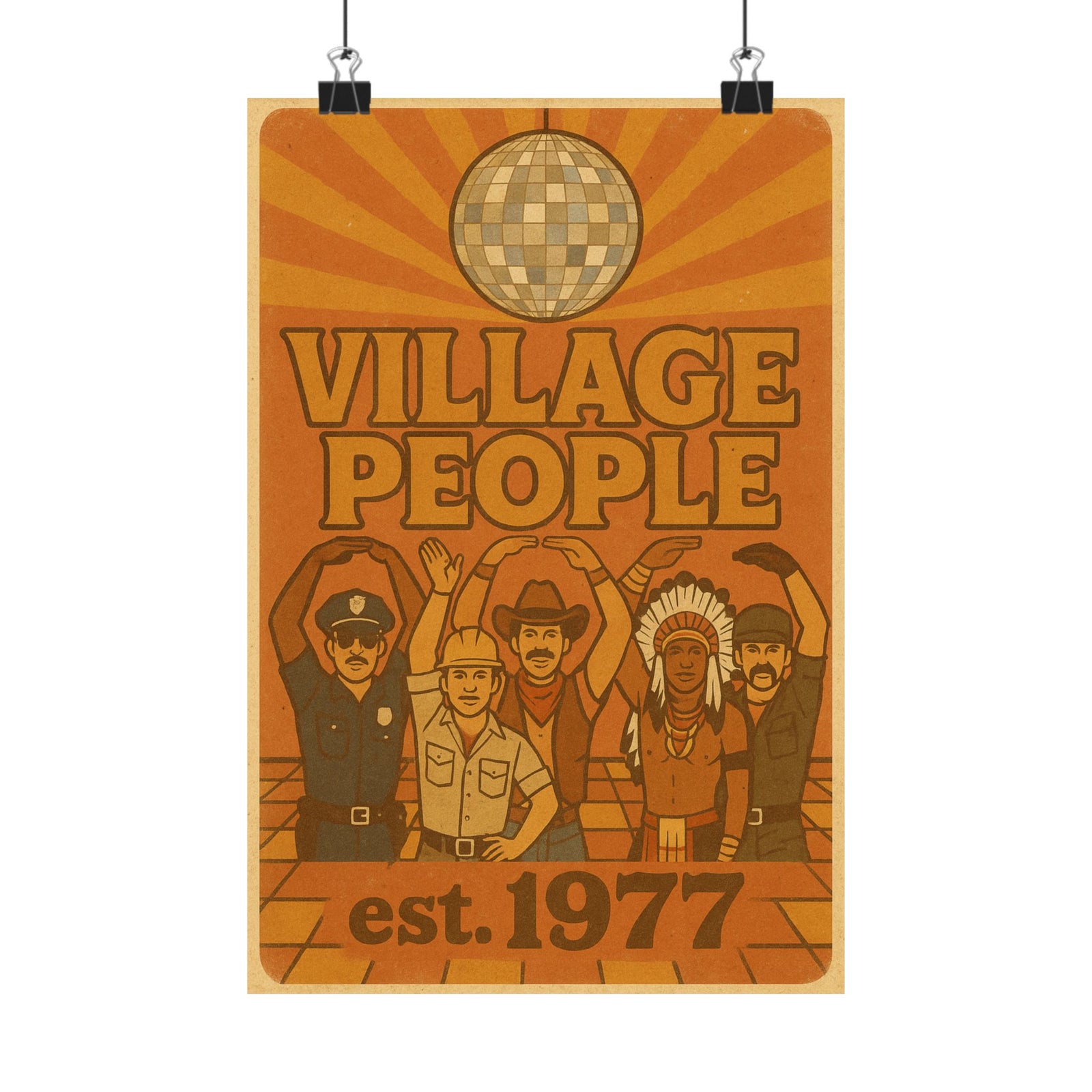 Village People Vintage / Retro Poster - Wall Art Print